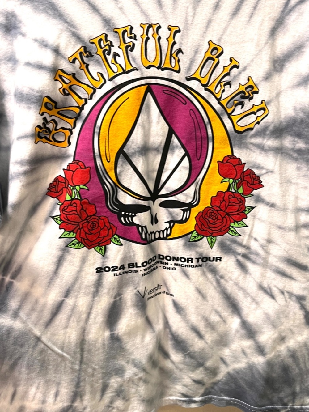 Grateful Dead Blood Donor Tour Tie Dye T-Shirt (2024) - Picture 3 of 7
